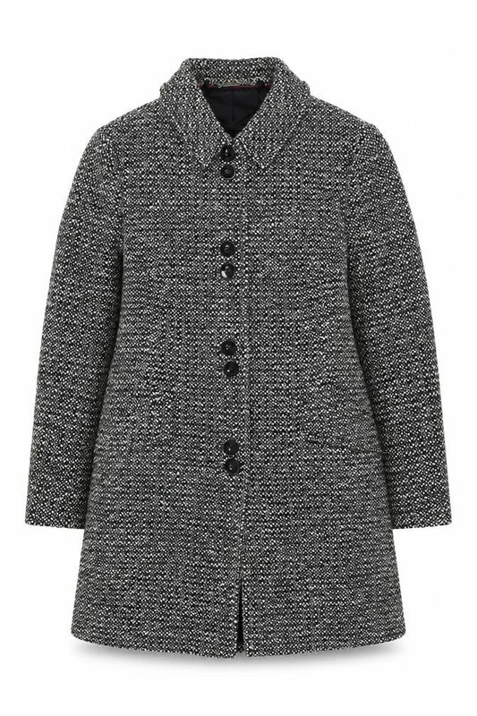 Next Petite Women's Black Wool Blend Mid-Length Coat Size 10