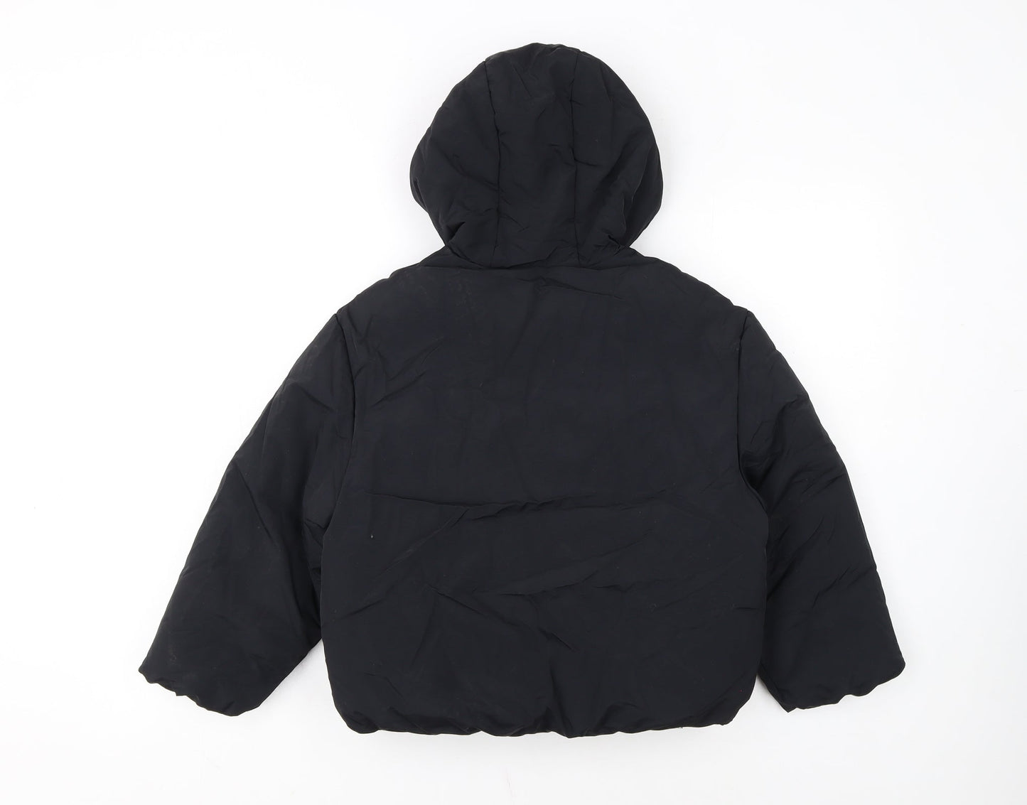 Marks and Spencer Boys Black Hooded Puffer Jacket 8-9 Years Winter Coat