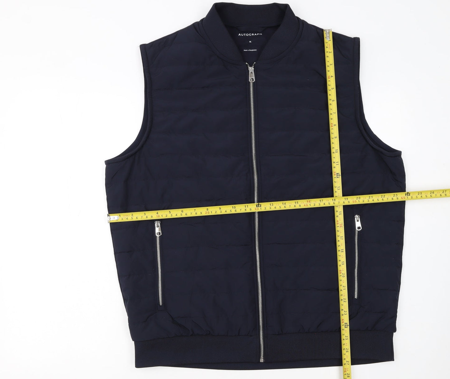 Marks and Spencer Men’s Blue Quilted Bodywarmer XL Zip Padded Gilet