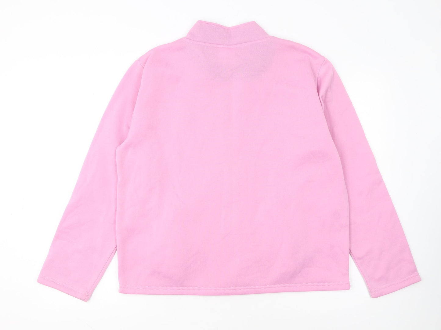 Anne Lançay Women's Pink Full Zip Embroidered Fleece Jacket UK 18/20