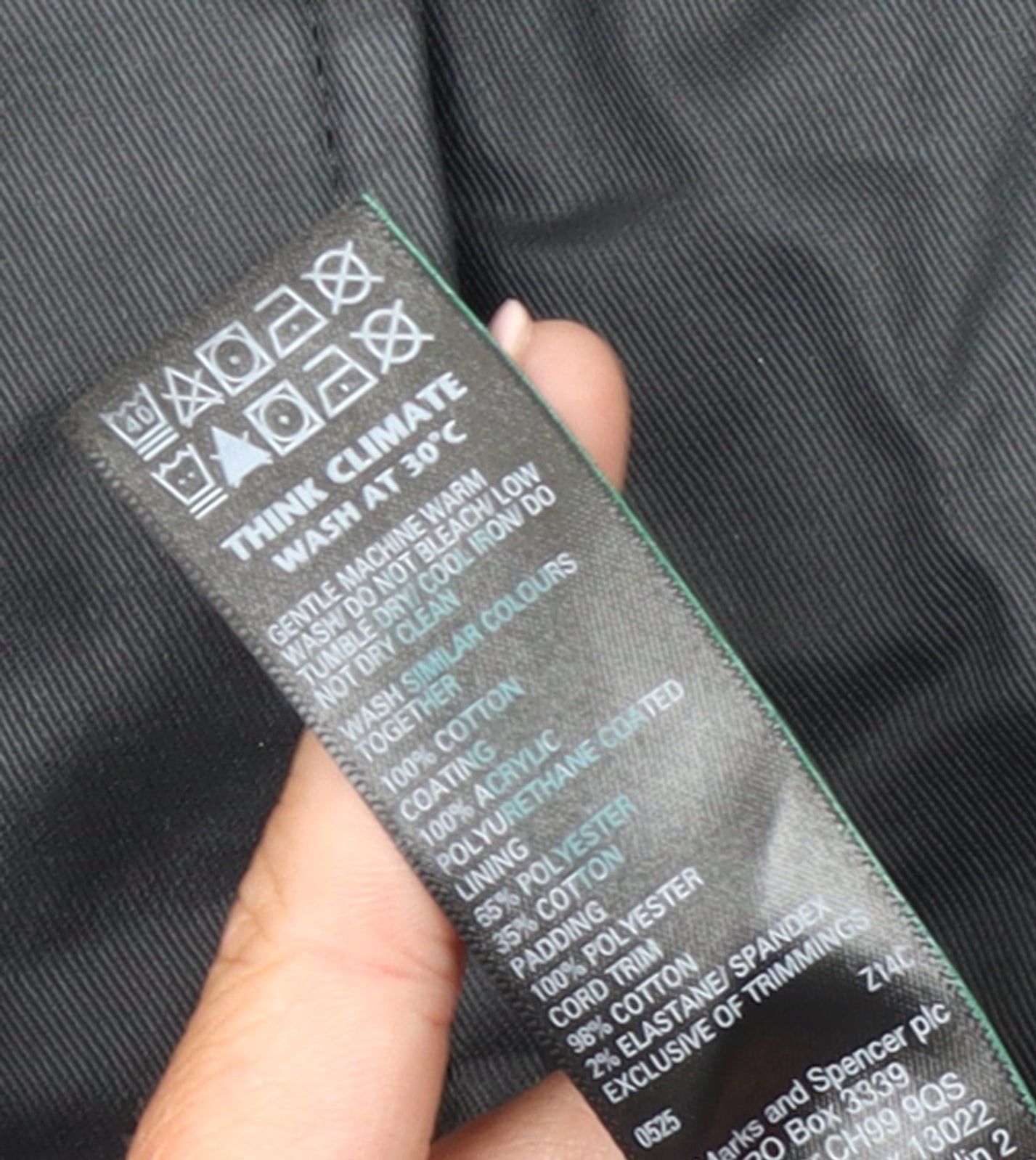 Marks and Spencer Women’s Black Long Hooded Rain Coat Size 10