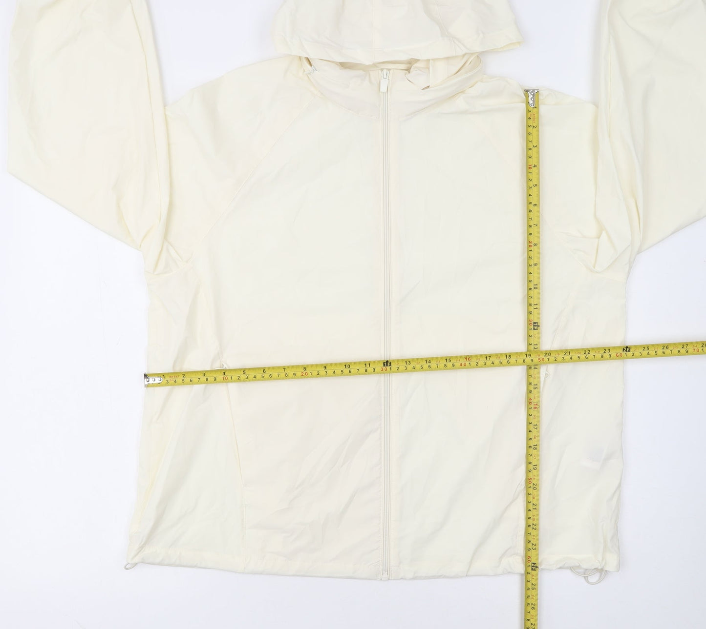 Primark Women Ivory Hooded Windbreaker Jacket Size M Lightweight