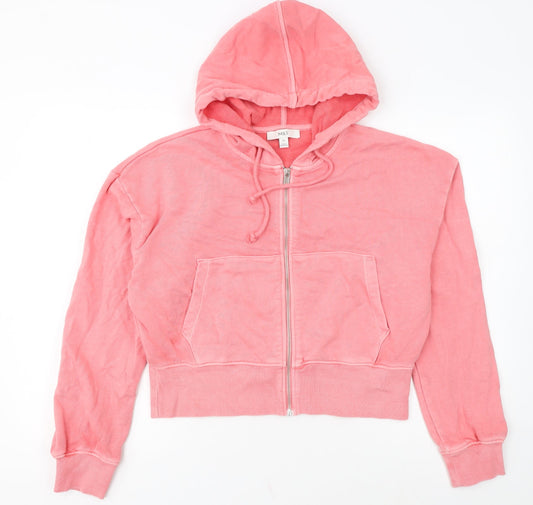 Marks and Spencer Womens Pink XS Full Zip Hoodie Cotton Blend