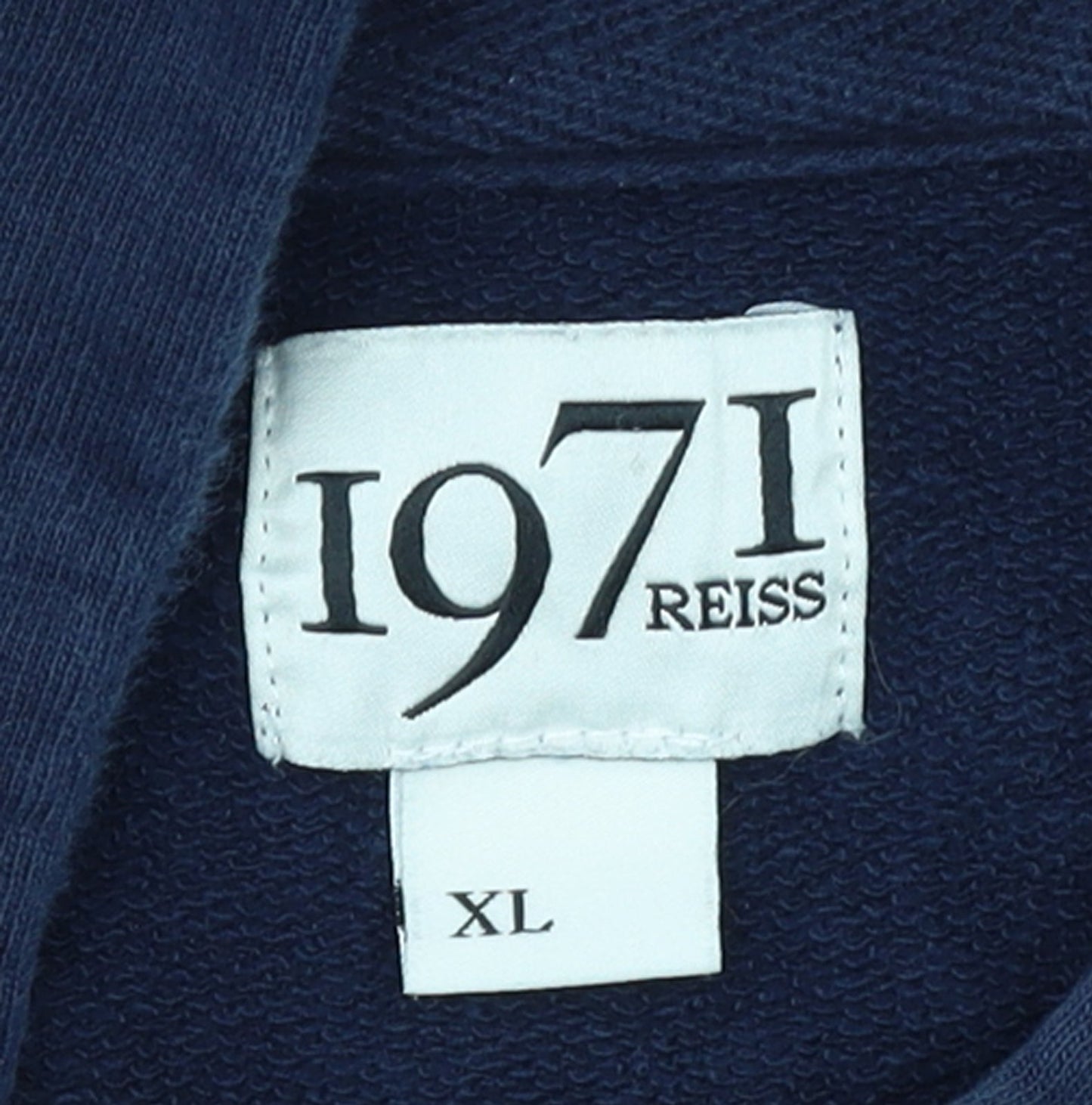 Reiss 1971 Men’s Blue Henley Sweatshirt XL Cotton Button Pocket