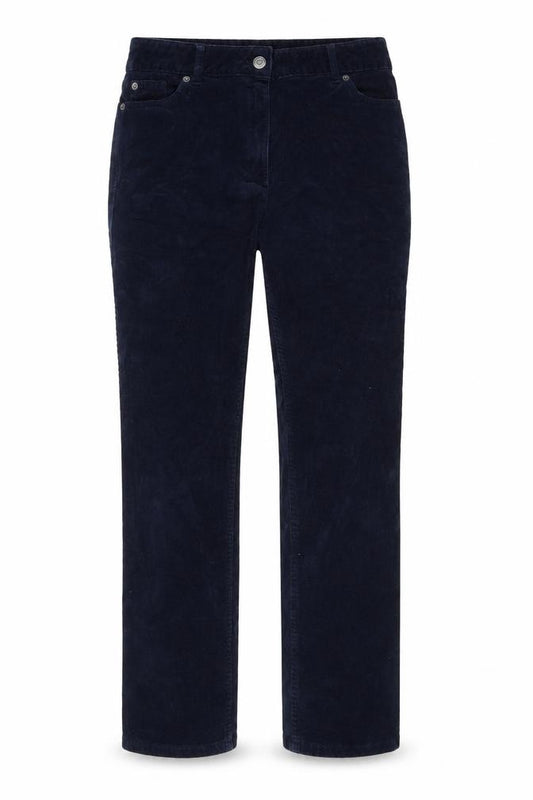 Marks and Spencer Women Blue Corduroy Chino Trousers Size 10 Regular