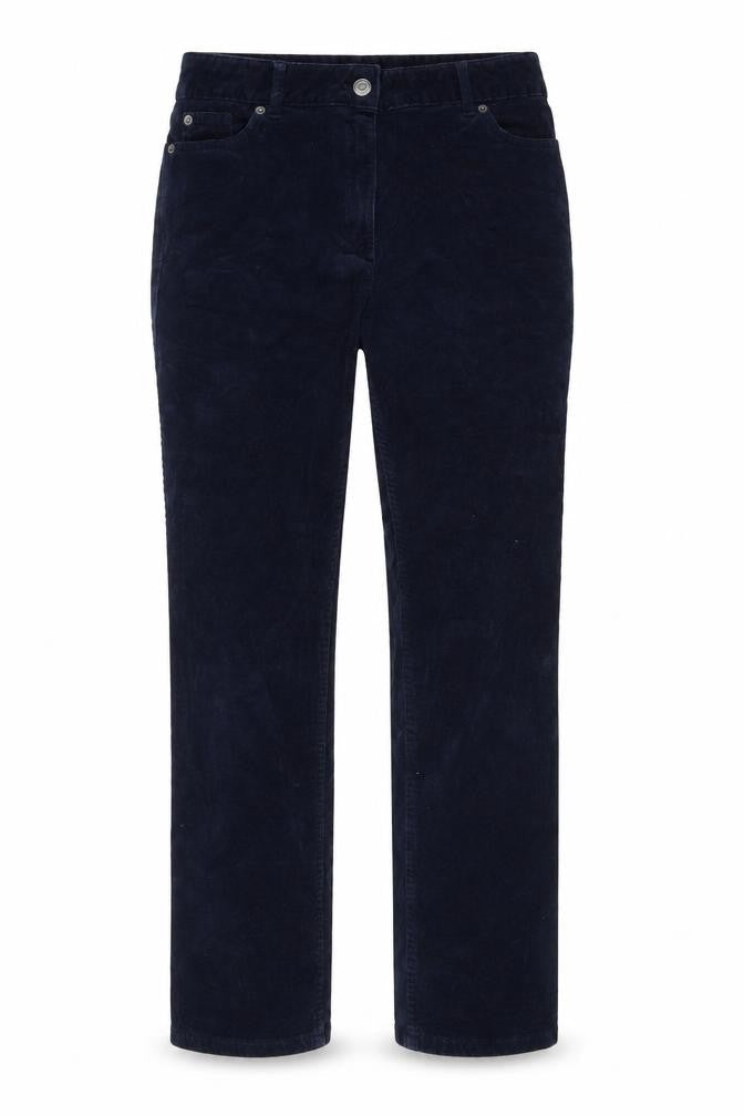 Marks & Spencer Women Blue Corduroy Chino Trousers Size 10 Regular