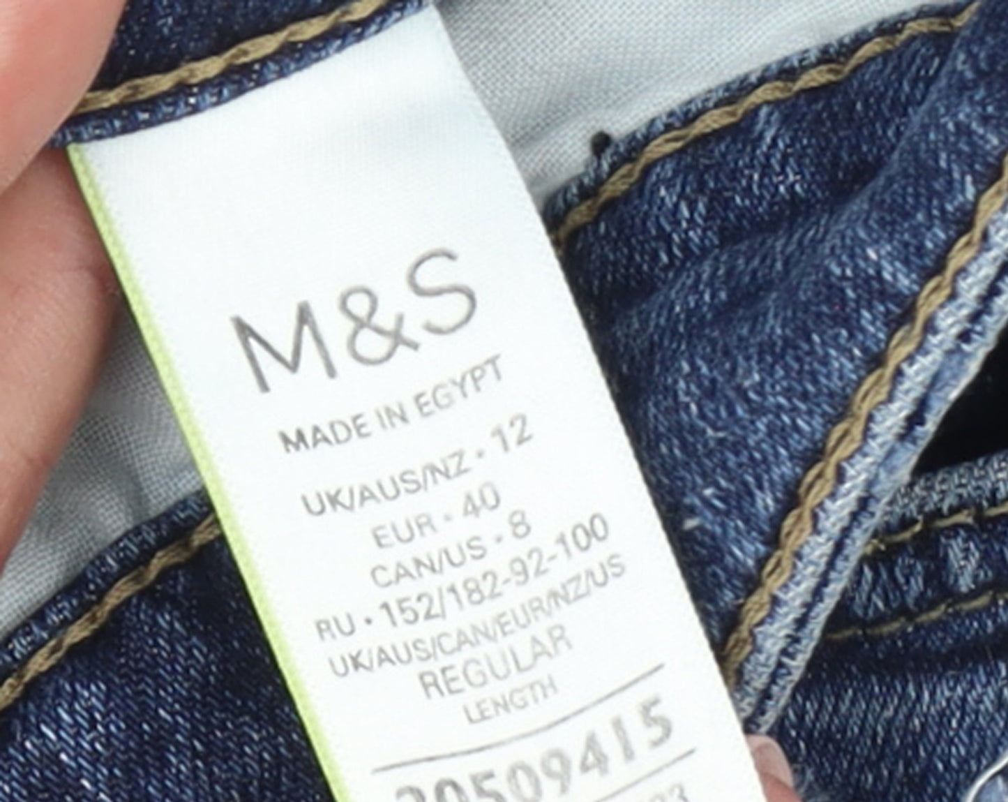 Marks and Spencer Women's Blue Distressed Straight Leg Jeans Size 12