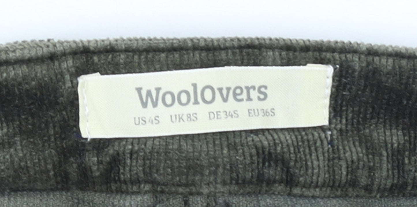 Woolovers Women’s Green Corduroy Slim Trousers UK 8S