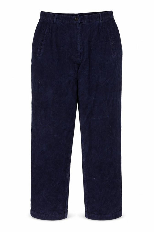 Tulchan Women's Blue Corduroy Trousers Size 16 Mid Rise