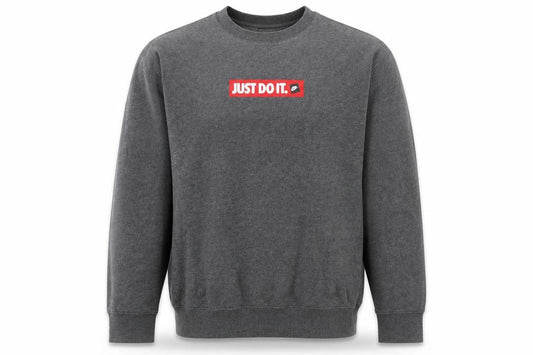 Nike Men's Grey Just Do It Pullover Sweatshirt M Regular Fit