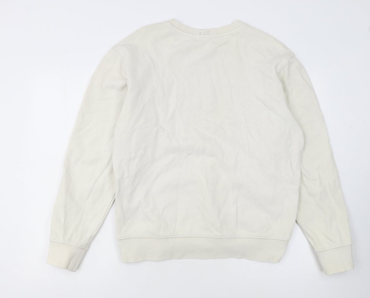 ZARA Womens Beige Crew Neck Long Sleeve Pullover Sweatshirt L