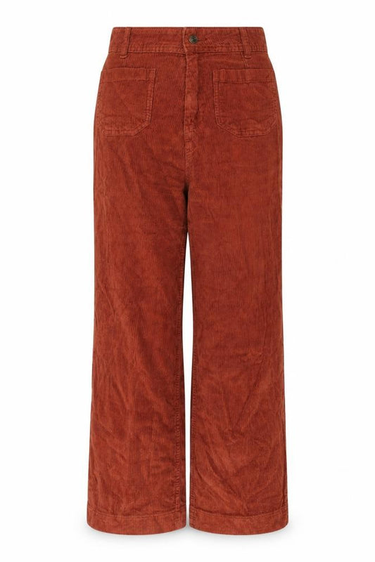 Fat Face Women's Brown Corduroy Wide-Leg Chino Trousers Size 6