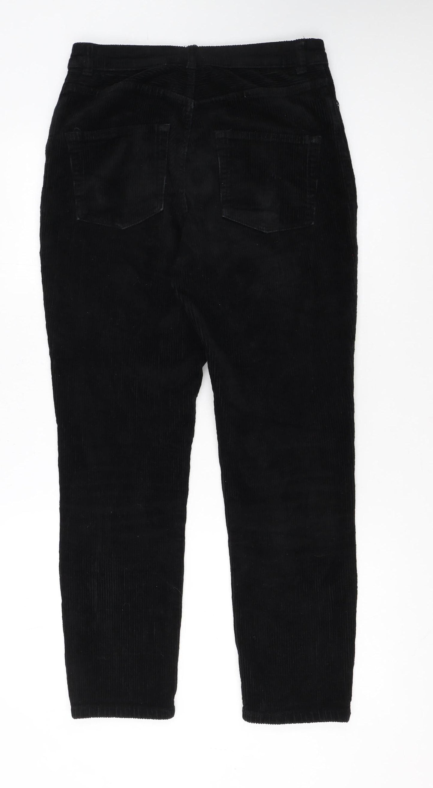 Monki Women's Black Corduroy Trousers Size 10 Cotton Blend
