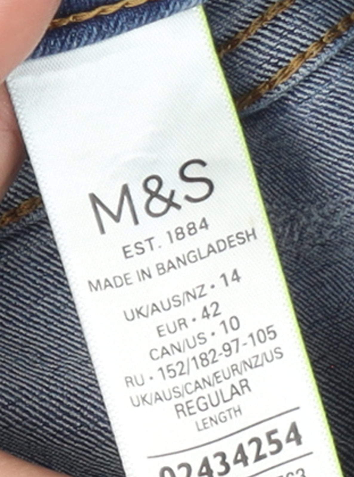 Marks and Spencer Women's Blue Straight Leg Jeans Size 14 Regular