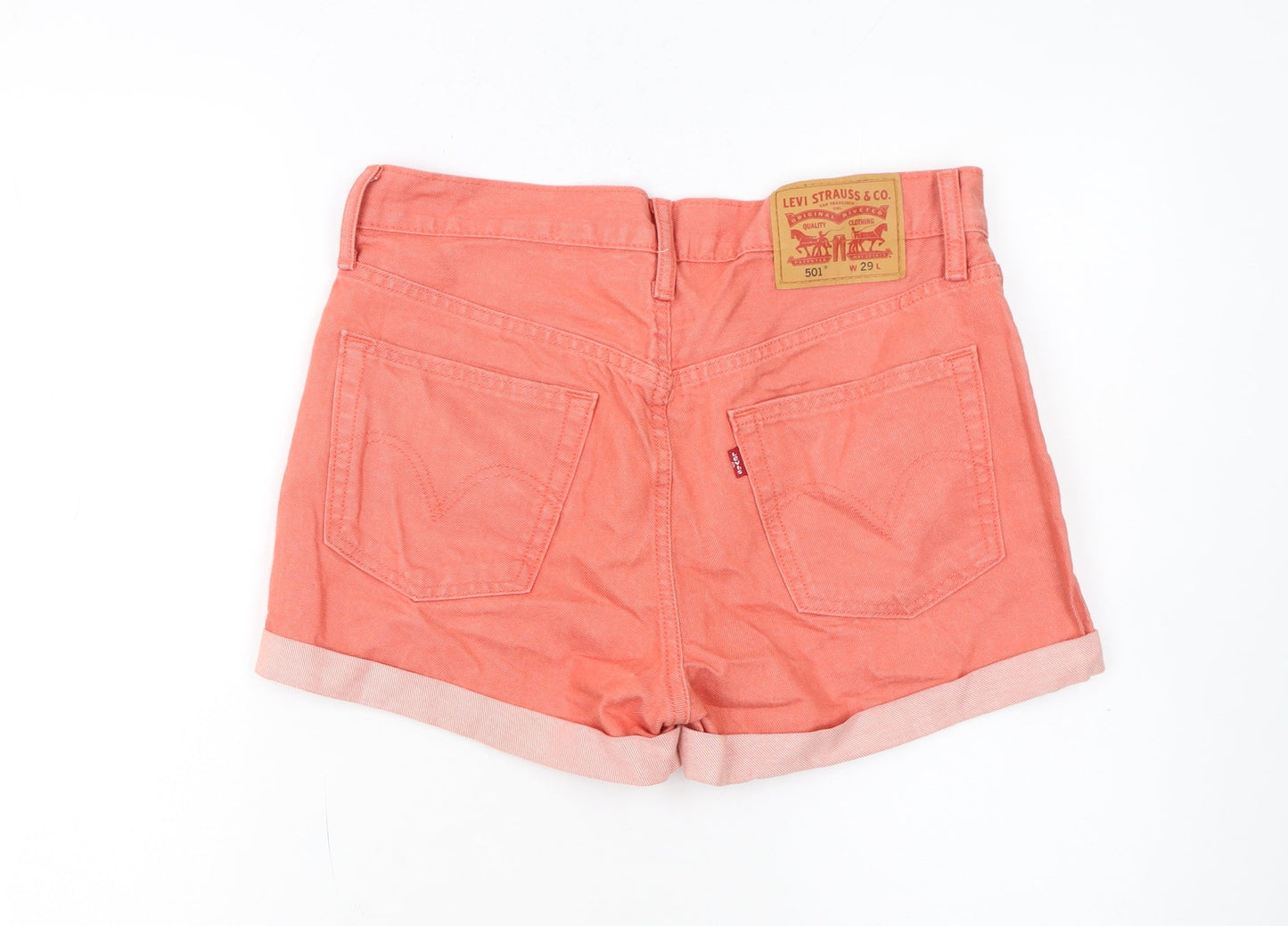 Levi's Women's Pink 501 High Rise Cut-Off Denim Shorts Size 12