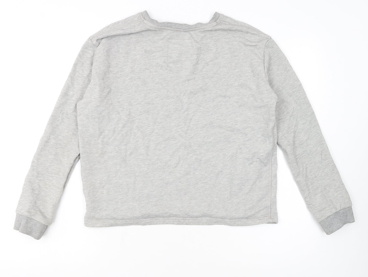 Superdry Women's Grey Pink Logo Pullover Sweatshirt Size S