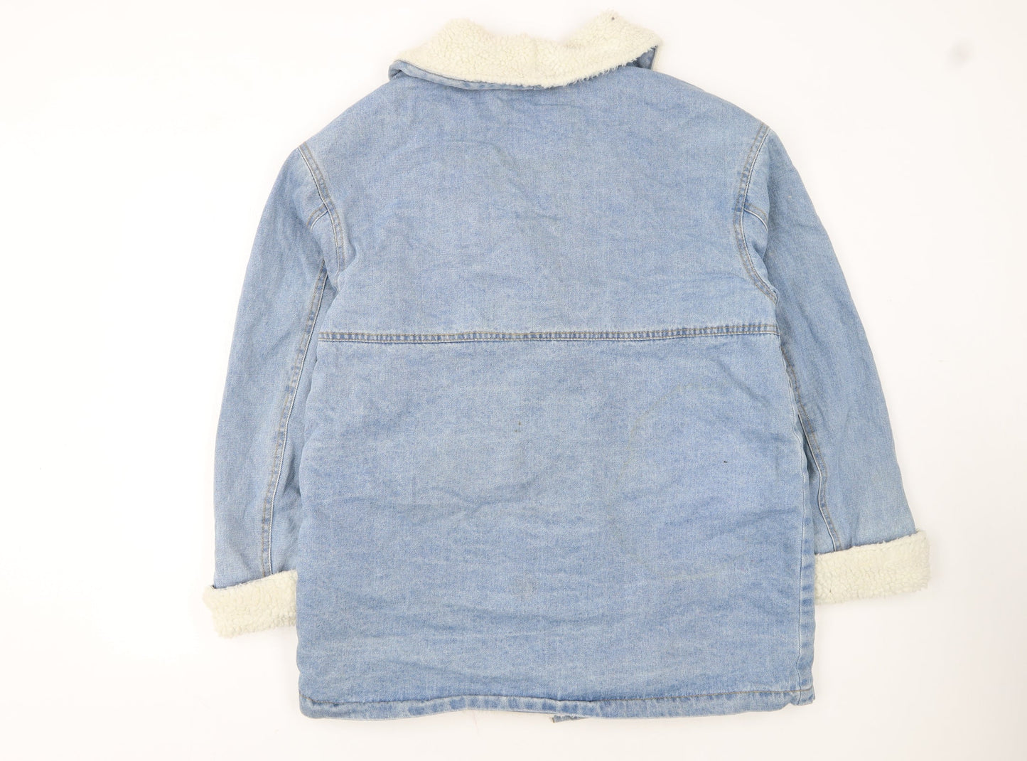 Ashley-Vintage Charm Women's Blue Denim Sherpa Lined Jacket M
