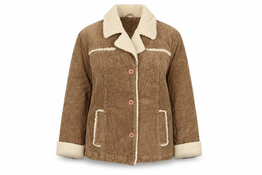 l.e.i. Women's Brown Corduroy Faux Shearling Jacket Size S