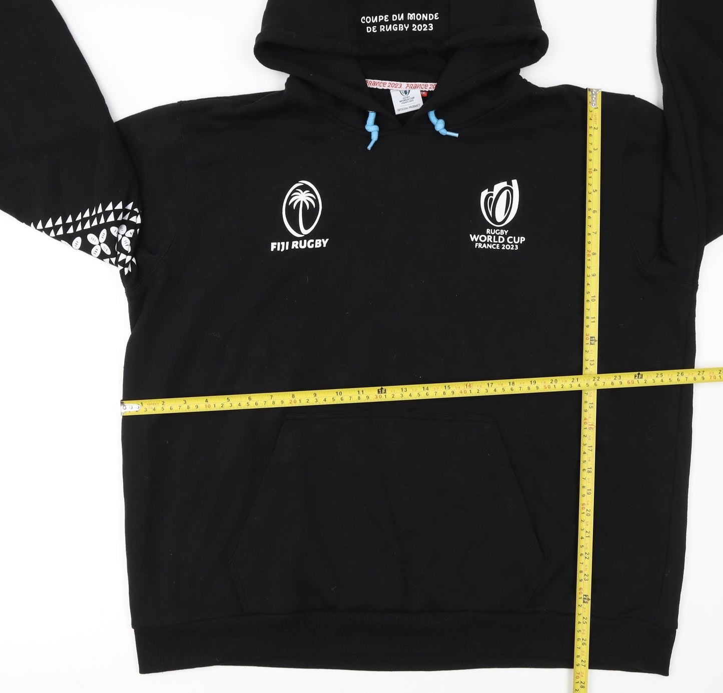 Rugby World Cup France 2023 Fiji Rugby Black 3XL Men's Pullover Hoodie