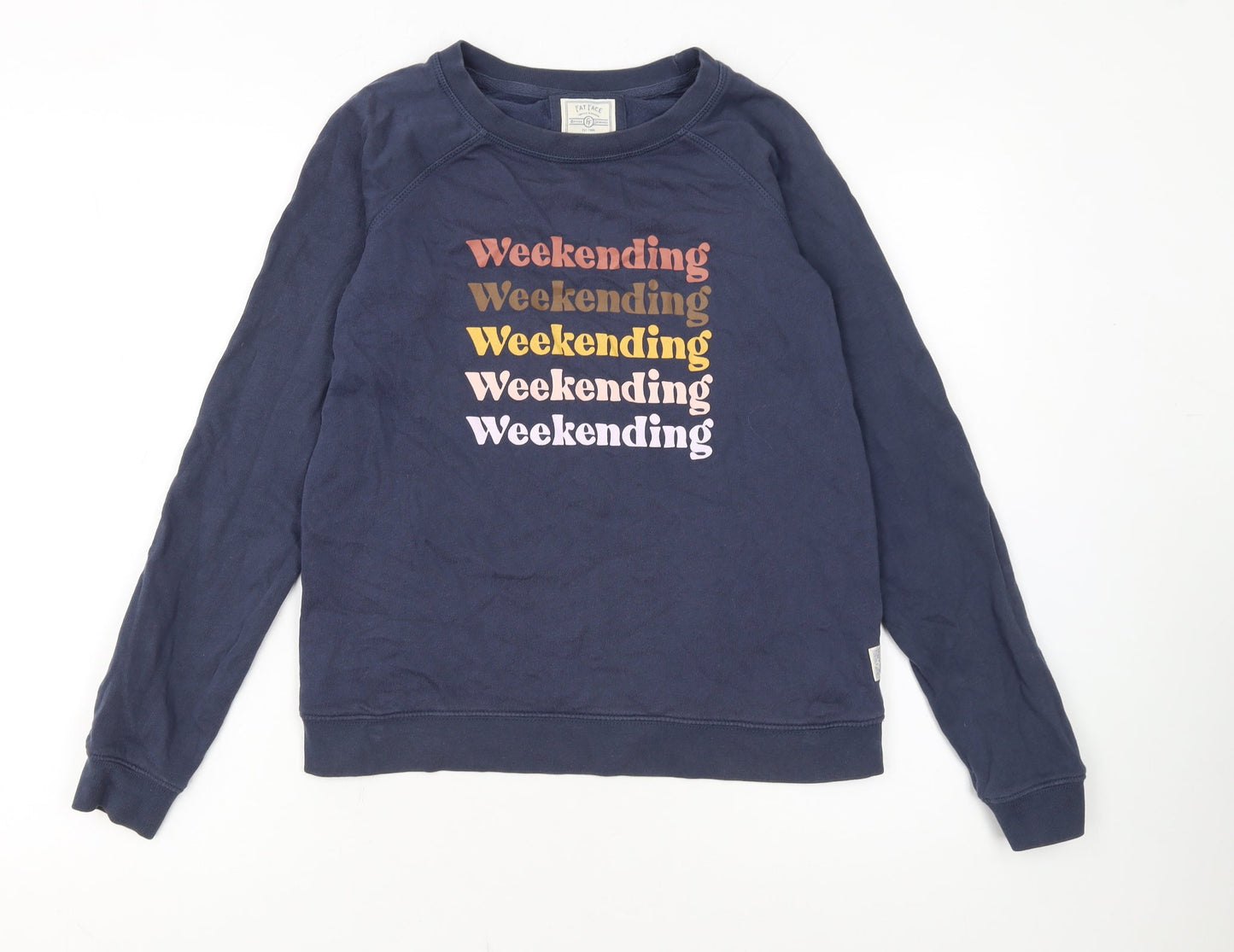 Fat Face Womens Navy Weekend Graphic Cotton Sweatshirt UK 6