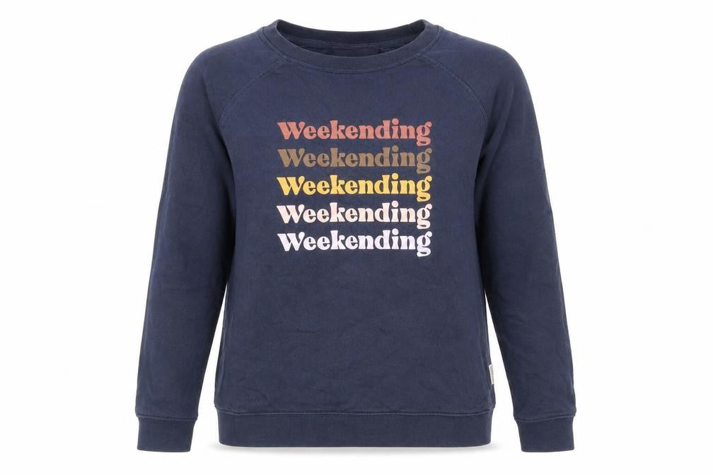 FatFace Womens Navy Weekend Graphic Cotton Sweatshirt UK 6