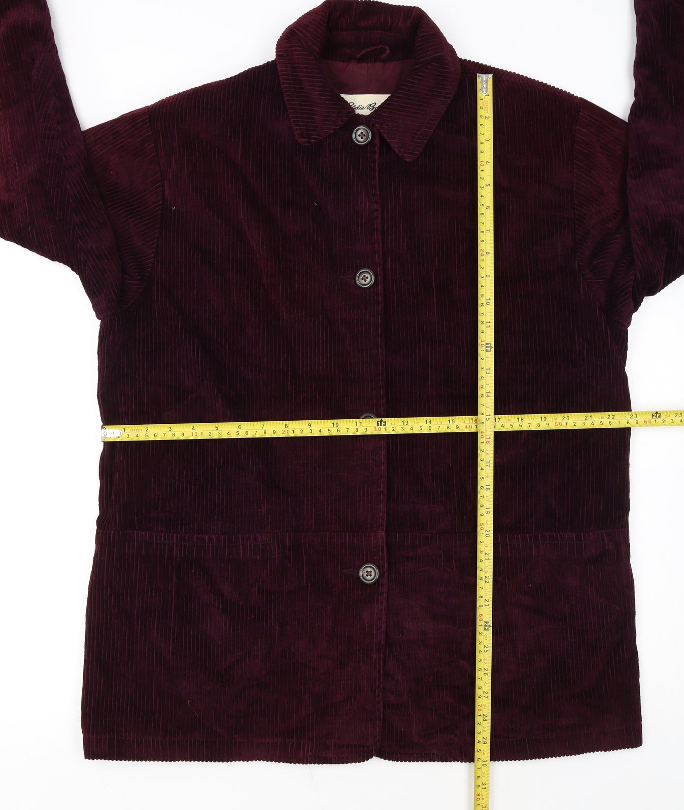 Eddie Bauer Womens Purple Corduroy Button Basic Jacket Size L