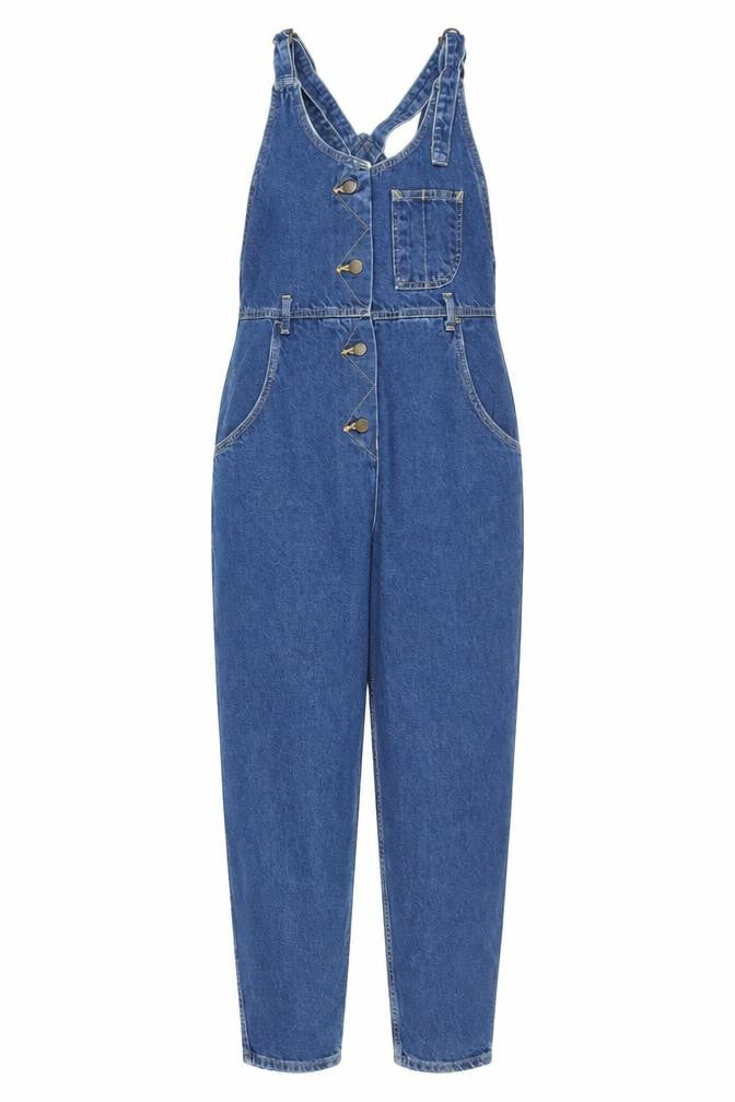 Lee Women Blue Denim Dungaree Jumpsuit Size 10 Adjustable Straps