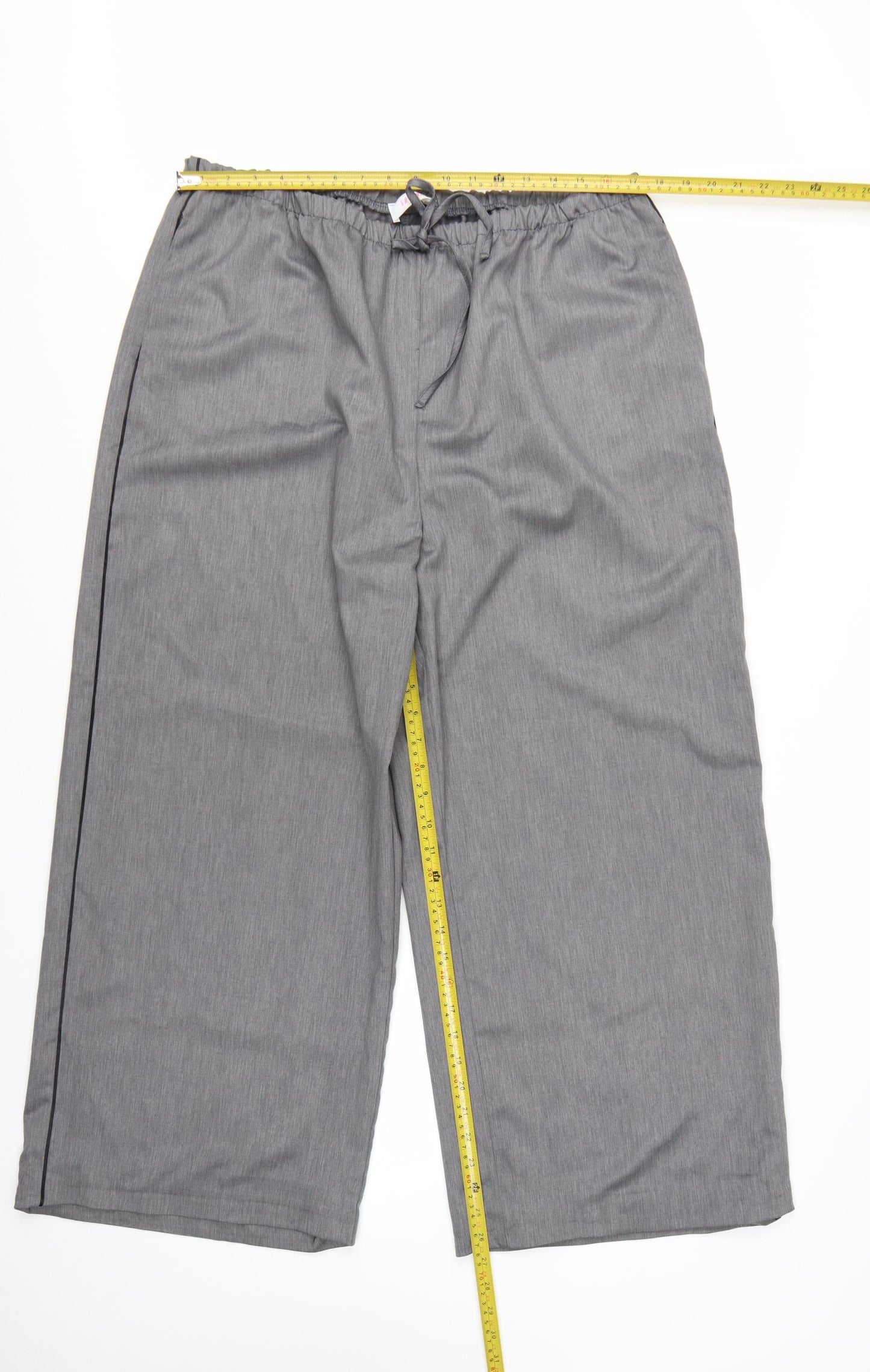 Savida Women's Grey Cropped Wide-Leg Trousers Size 18
