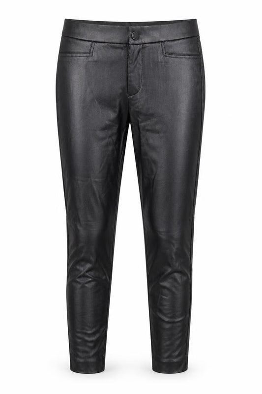Zara Women Black Coated Skinny Leggings M Stretch Stylish Trousers