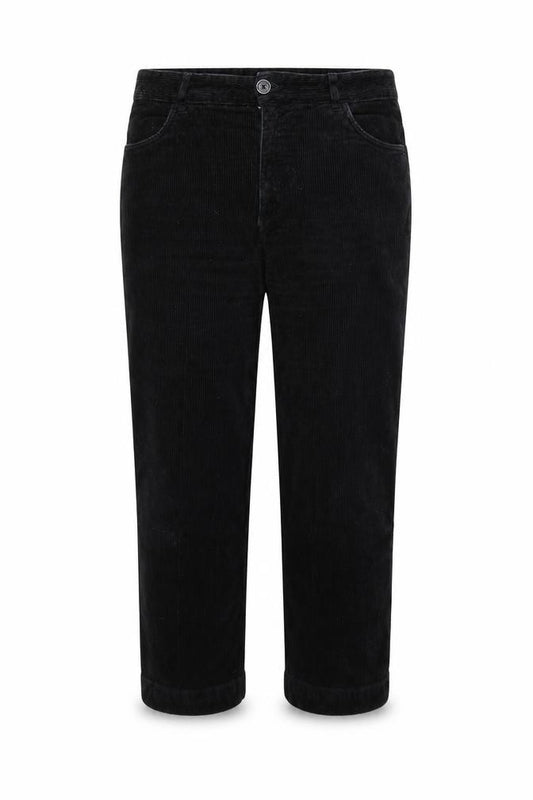 Monki Womens Black Corduroy Straight Trousers Size 16
