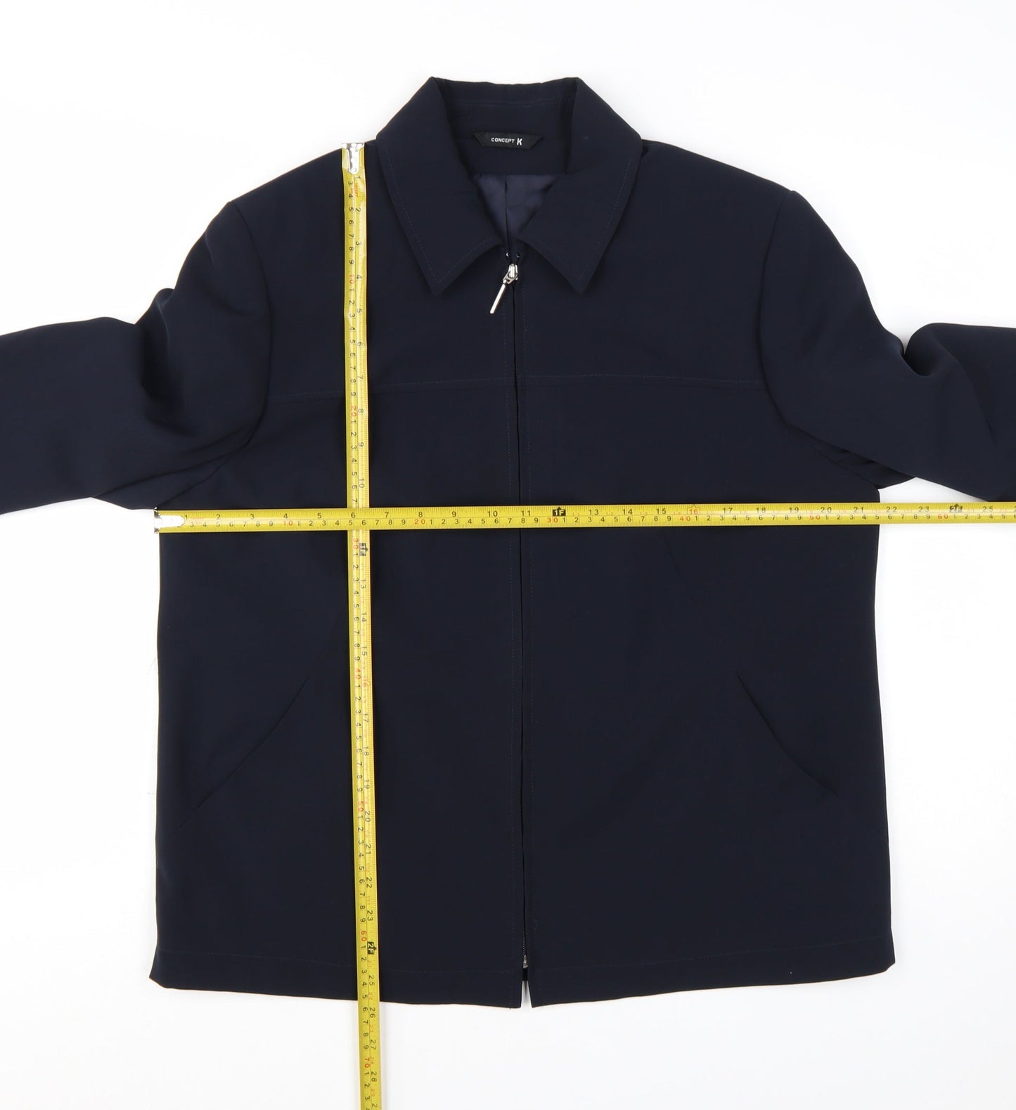 Concept K Women's Blue Polyester Zip Up Mid-Length Jacket Size 14