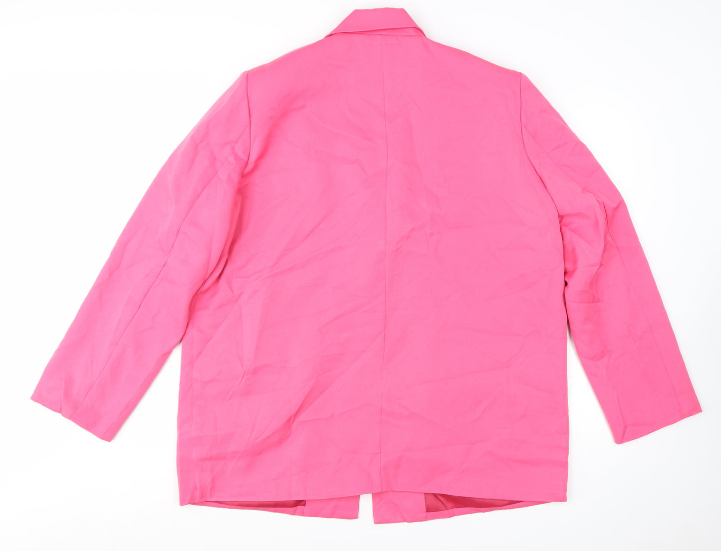 In The Style Women Pink One-Button Blazer UK 16 Polyester