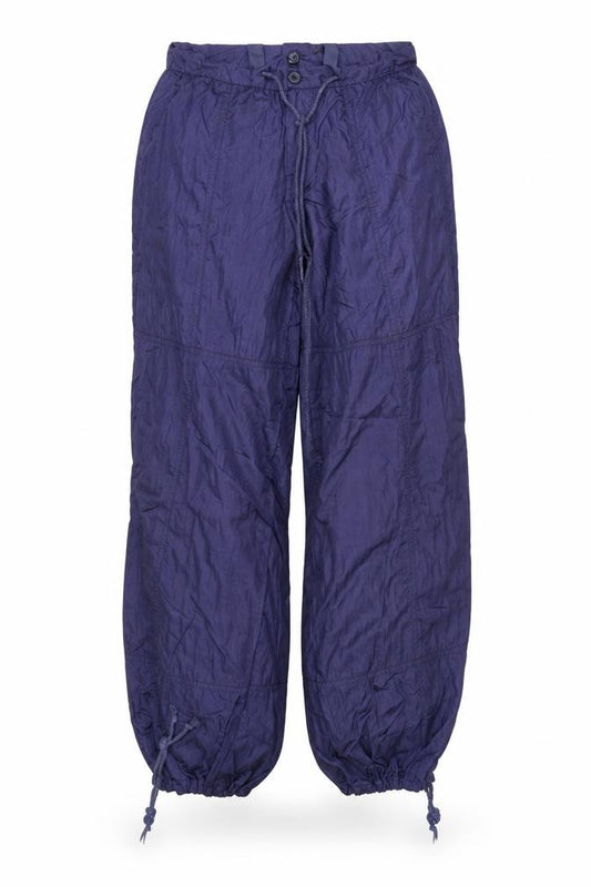 Motel Womens Blue Cargo Trousers Size S Lightweight Nylon Drawstring