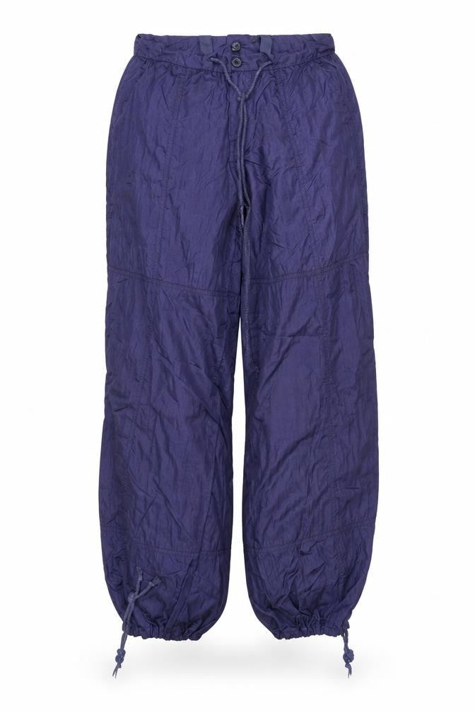 Motel Rocks Womens Blue Cargo Trousers Size S Lightweight Nylon Drawstring