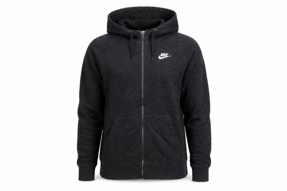 Nike Women's Black Full Zip Hoodie M Cotton Blend Casual
