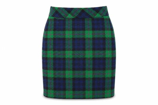 L.L.Bean Women Green Check Wool Knee Length Pencil Skirt Size 10