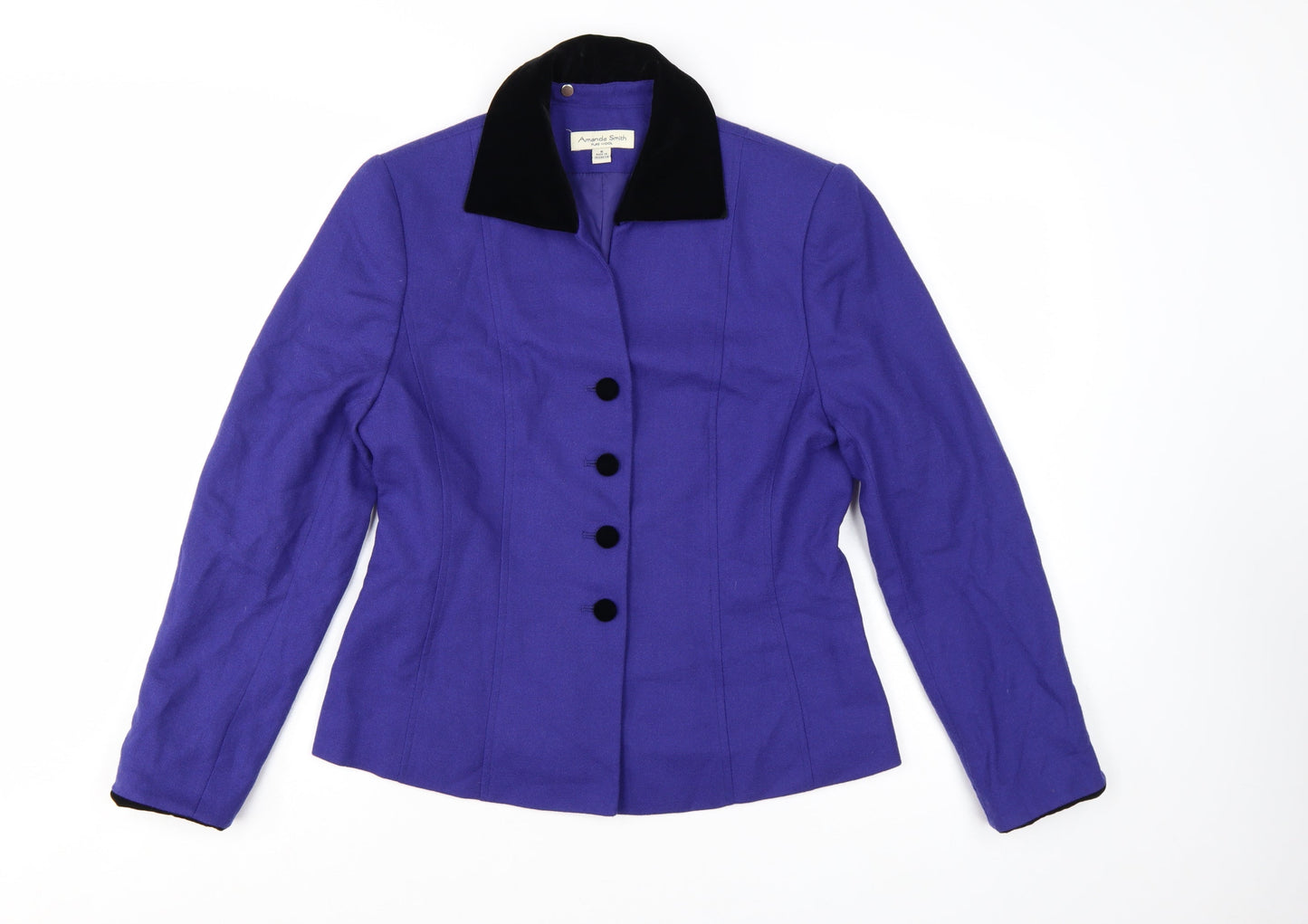 Amanda Smith Women's Purple Wool Suit Jacket Size 10 UK Classic Fit