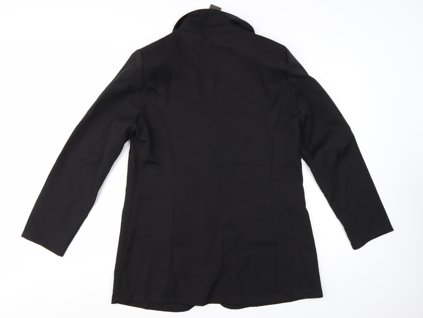Boohoo Women Black Tailored Two-Button Blazer UK 14