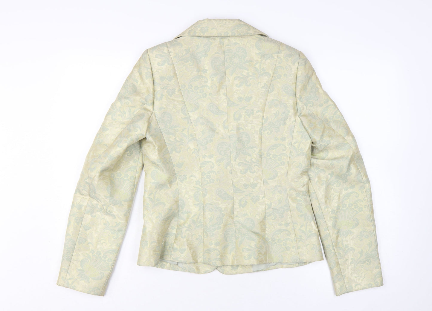 Marks and Spencer Women’s Green Jacquard Blazer UK 10 Single Breasted