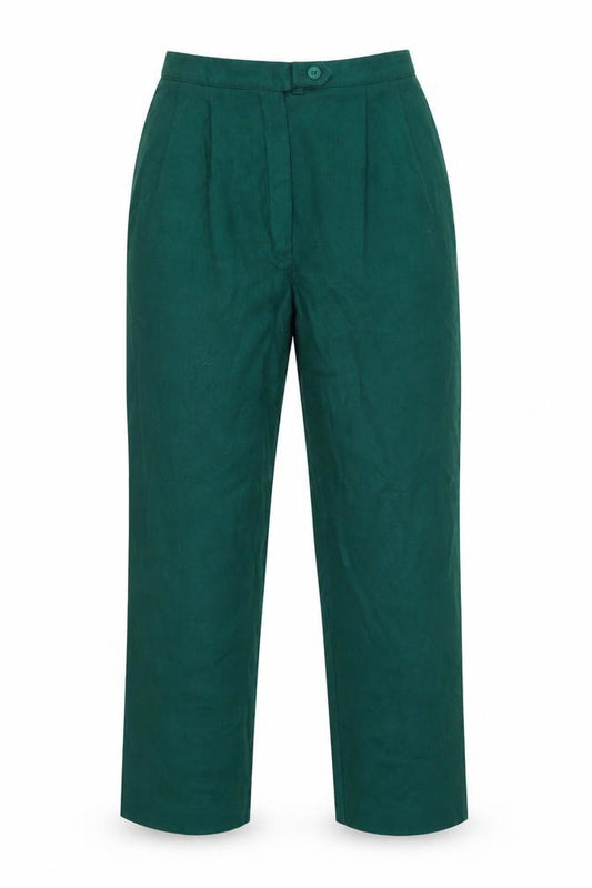 RUSS Womens Green High Waist Pleated Trousers Size 10
