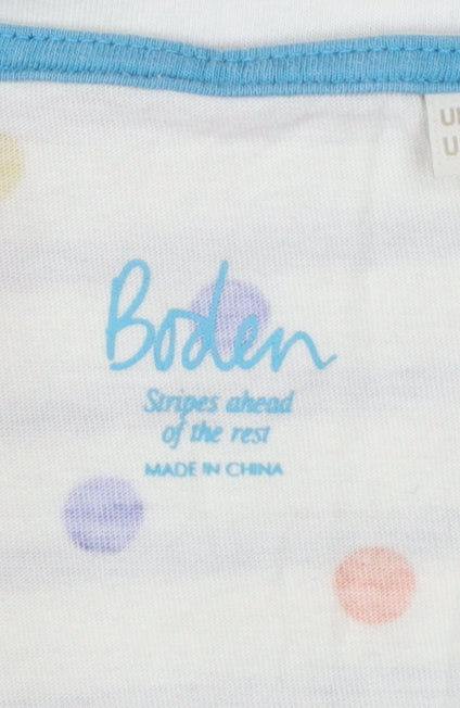 Boden Women's Multicoloured Stripe Spot Long Sleeve Cotton T-Shirt Size 16