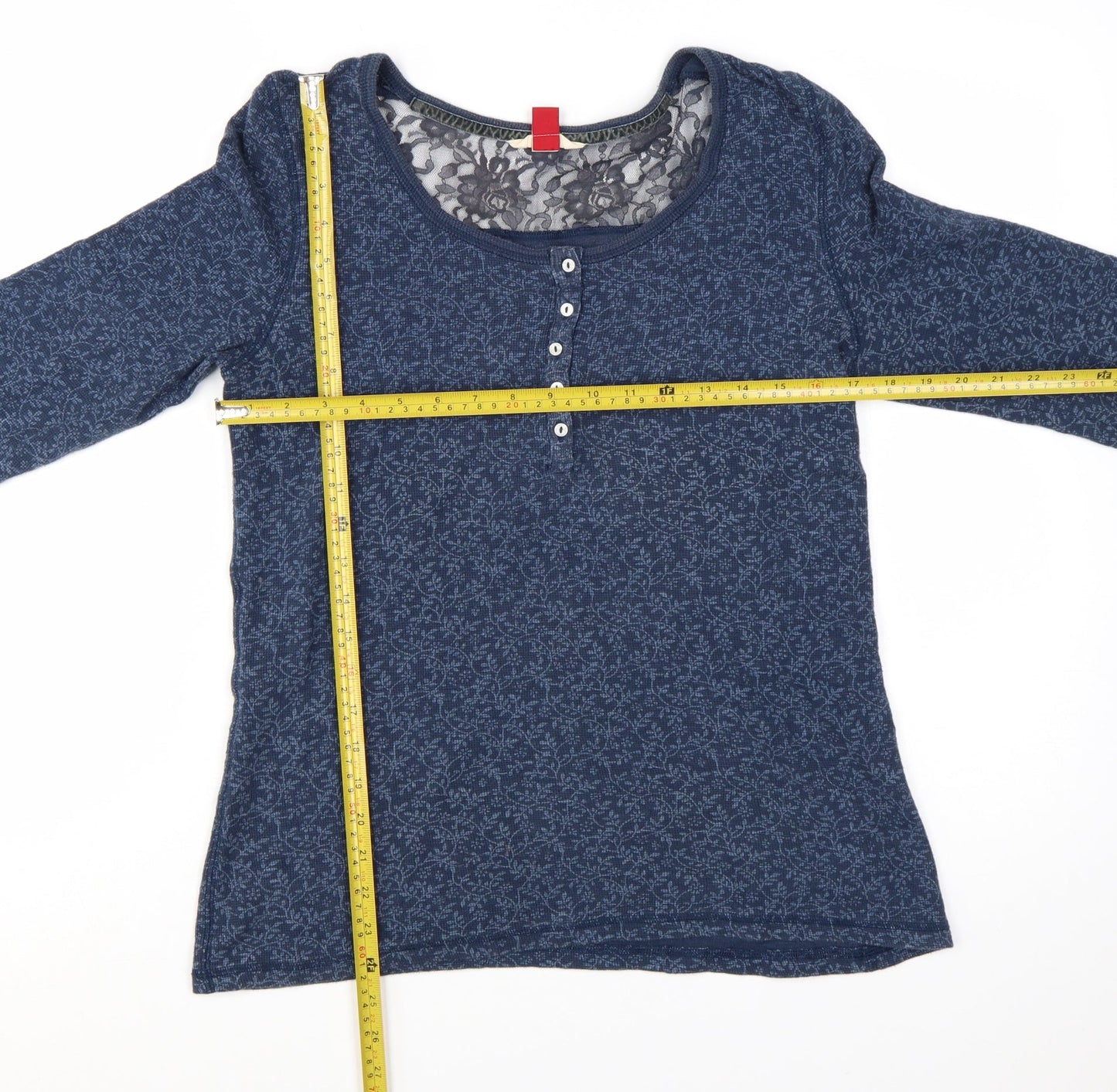 Falmer Heritage Women’s Blue Lace Panel Long Sleeve Jersey Top Size 14