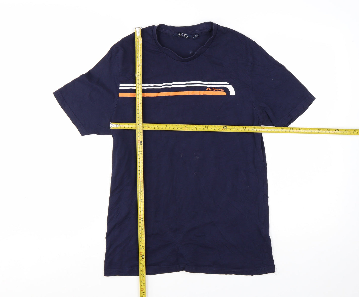 Ben Sherman Men's Blue Small Retro Colourblock Cotton T-Shirt