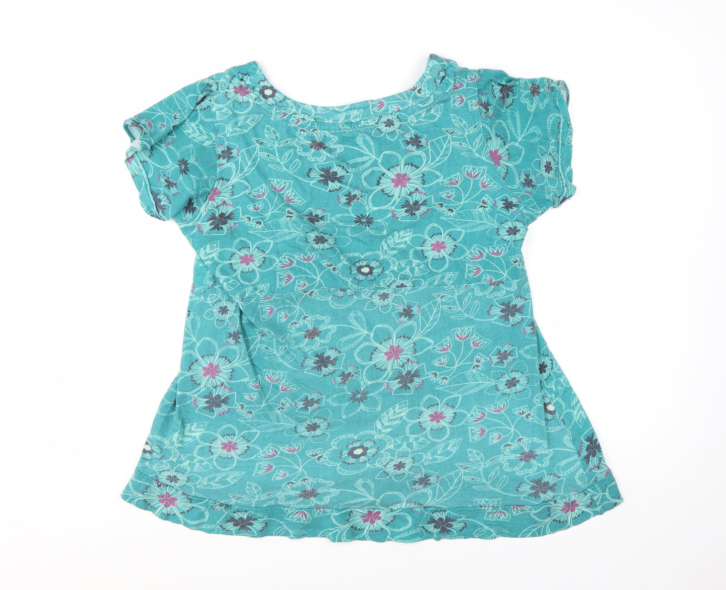 My Favourite to Mummy Women's Blue Floral Cotton T-Shirt Size 18