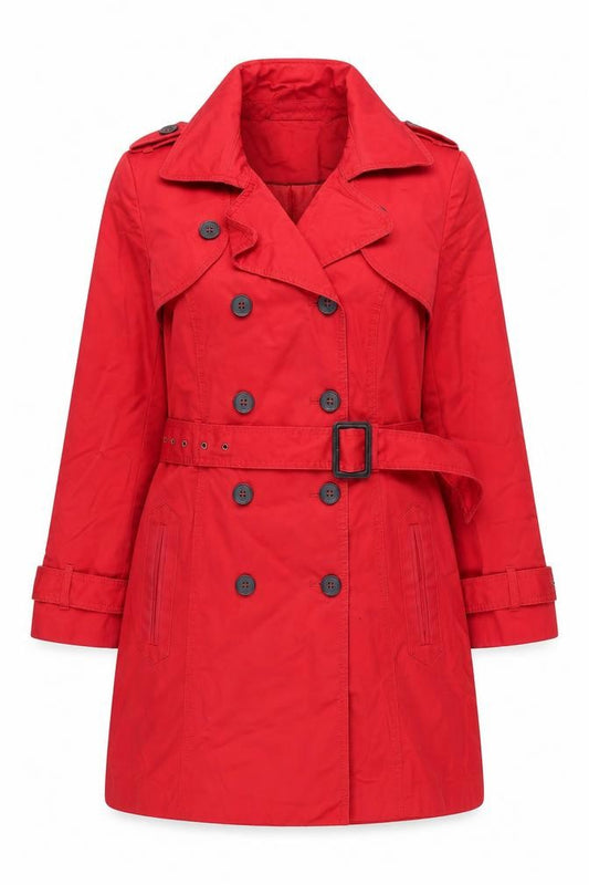 Marks and Spencer Women's Red Belted Trench Coat UK 12