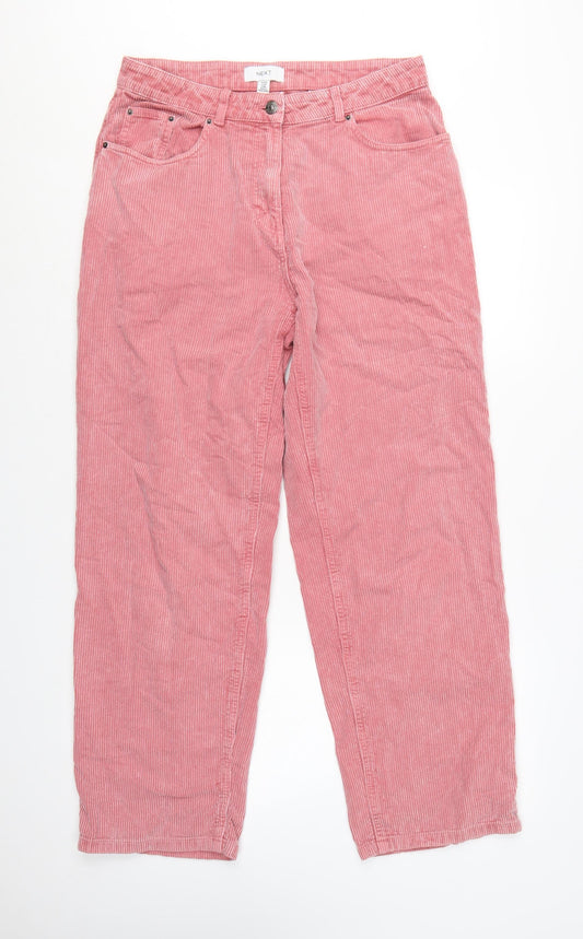 Next Women's Pink Corduroy Chino Trousers Size 12
