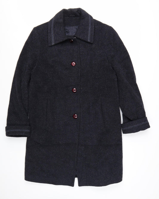 Baggi Women's Black Wool Cashmere Long Coat Size S