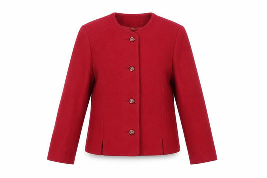 The Edinburgh Collection Women's Red Wool Jacket Size 10 Classic Style