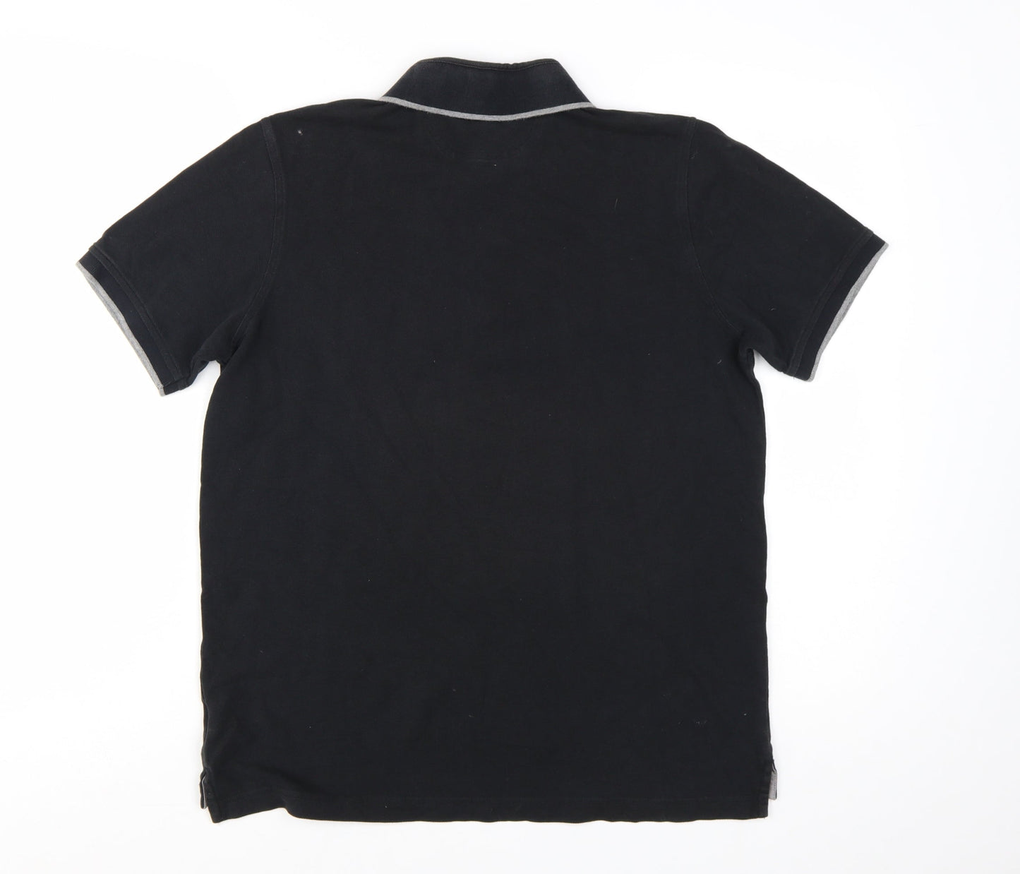 Henri Lloyd Men's Black Cotton Polo Shirt Size M Button Collar