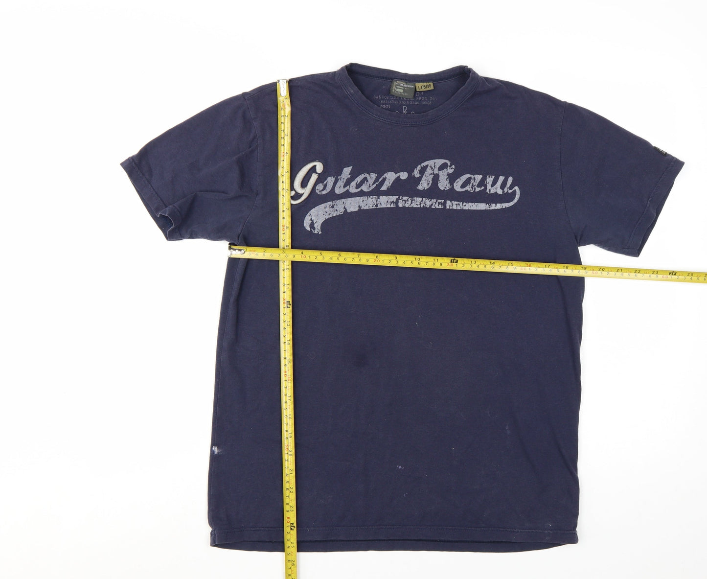G-Star RAW Men's Navy Blue Graphic Print Crew Neck T-Shirt Size L